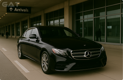 Executive chauffeur-driven car for Atlanta Airport transfer.
