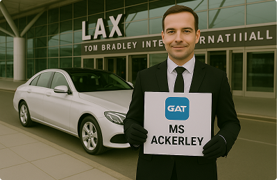 Driver providing meet-and-greet service at LAX Airport