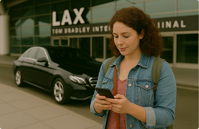 Online LAX airport taxi booking through Global Airport Taxi website.