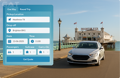 Private car from Heathrow to Brighton Free Waiting Outside Brighton Pier