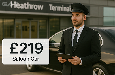 Driver Waiting Outsude Derby Airport Transfer
