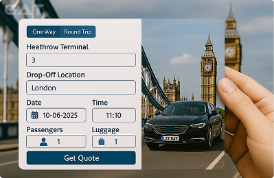 Booking Process Private car from Heathrow to Central London City