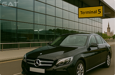 Heathrow To Central London City Taxi Waiting Outside Terminal Terminal 5