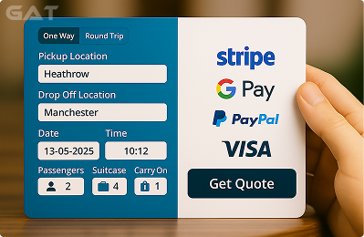 Booking Process Private car from Heathrow to Manchester