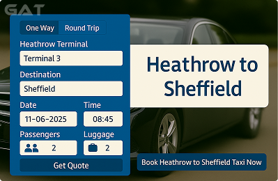 Booking Process Private car from Heathrow to Sheffield