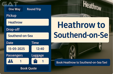 Booking Process Private car from Heathrow to Southend-on-Sea
