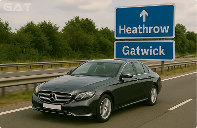Taxi transfer from Heathrow Airport to Gatwick Airport