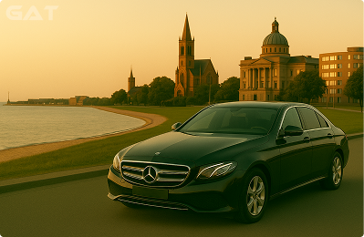 Executive vehicle ready for Heathrow-Gatwick transfer