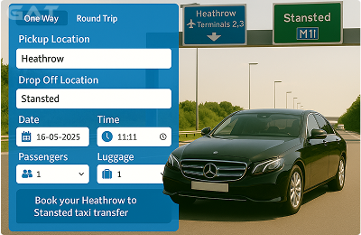 Booking Process Private car from Heathrow to Stansted
