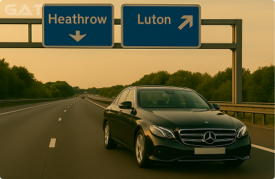 Taxi transfer from Heathrow Airport to Luton Airport