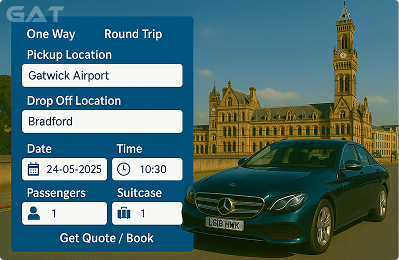 Booking Process Luxury minicab Heathrow to Bradford