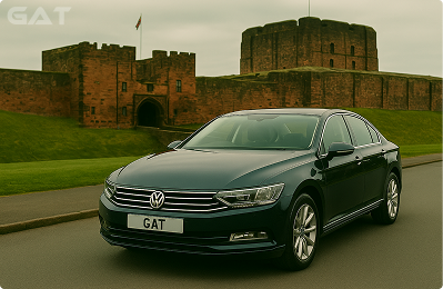 GAT vehicle in front of Carlisle Castle