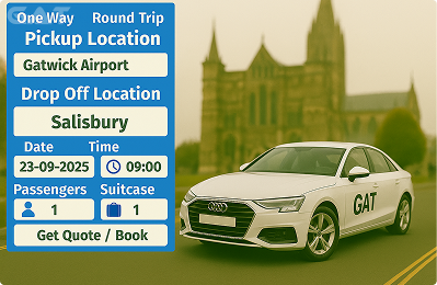 Booking Process Luxury minicab Gatwick to Salisbury