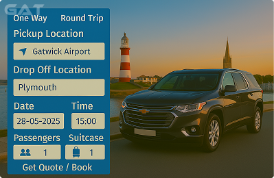 Book Luxury minicab From Gatwick to Plymouth