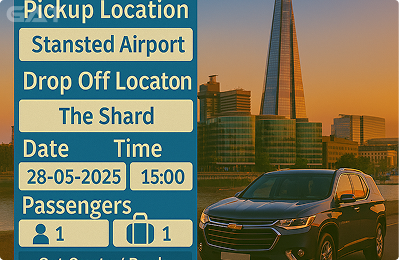 Book Airprt Taxi - Private car Stansted to The Shard