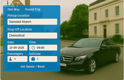 Book Airprt Taxi - Private car Stansted to Chelmsford