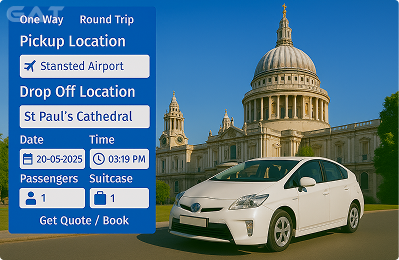 Book Airprt Taxi - Private car Stansted to St Paul’s Cathedral
