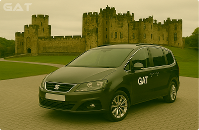 Taxi from Luton Airport to Alnwick Castle