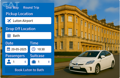 Book Airprt Taxi - Private car Luton to Bath