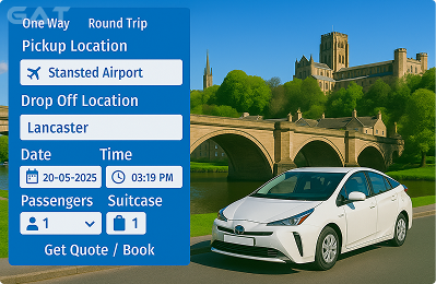 Book Airprt Taxi - Private car Stansted to Lancaster