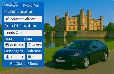 Book Airprt Taxi - Private car Stansted to Leeds Castle