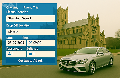 Book Airprt Taxi - Private car Stansted to Lincoln