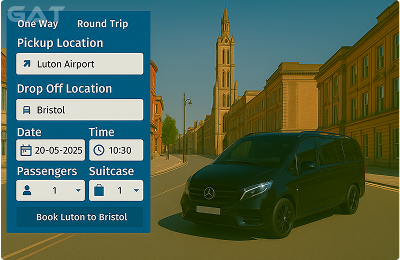 Book Airprt Taxi - Private car Luton to Bristol