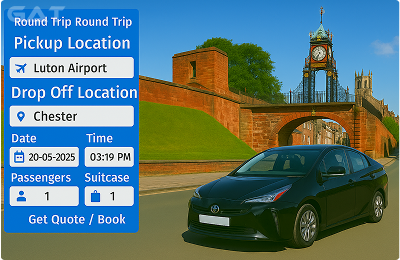 Book Airprt Taxi - Private car Luton to Chester