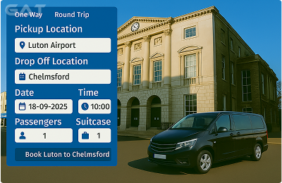 Book Airprt Taxi - Private car Luton to Chelmsford