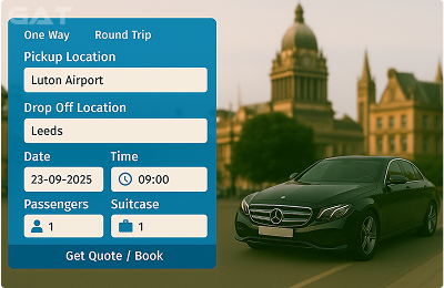 Book Airprt Taxi - Private car Luton to Leeds