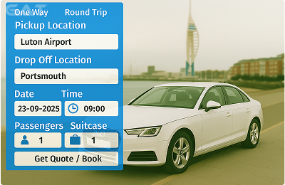 Book Airprt Taxi - Private car Luton to Portsmouth