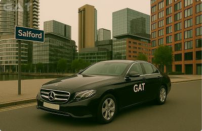 Taxi from Luton Airport to Salford city centre