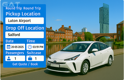 Book Airprt Taxi - Private car Luton to Salford