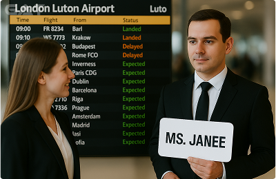 Taxi from Luton Airport to Stoke-on-Trent - 24/7 Availability - Meet & Greet