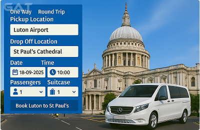 Book Airprt Taxi - Private car Luton to St Paul’s