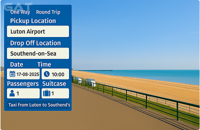 Book Airprt Taxi - Private car Luton to Southend-on-Sea