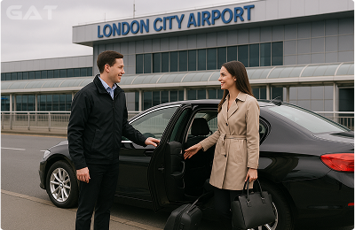 Taxi from London City Airport to Salford - 24/7 Availability - Meet & Greet