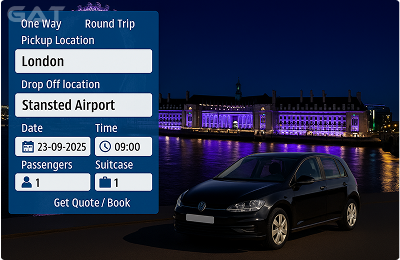 Book Airprt Taxi - Taxi minicab from London city centre to Stansted Airport
