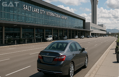 Pre-booked airport taxis waiting at Salt Lake Airport