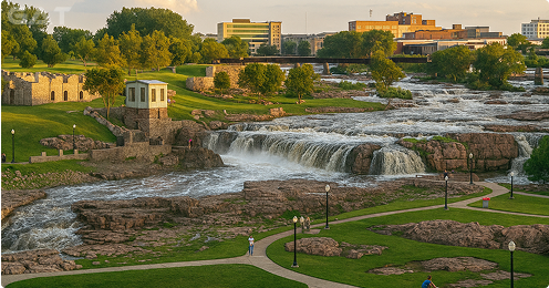 Popular Drop-Off Locations from FSD Airport - Falls Park