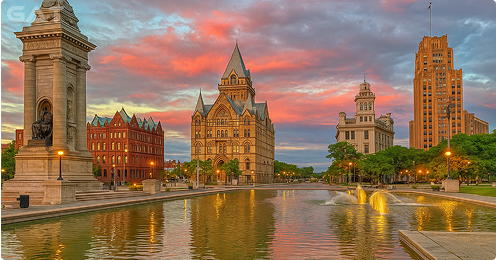 Popular Destinations from SYR - Downtown Syracuse