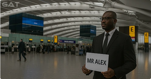Pre-booked Elephant & Castle Airport taxis Meet & Greet at the Arrivals Hall