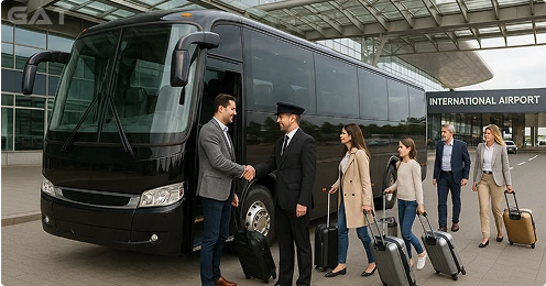 30 seater coach hire at international airport – Global Airport Taxi reliable group travel.