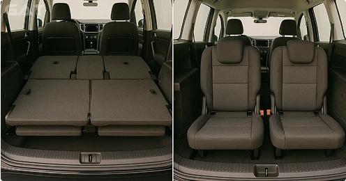 Flexible seating layout in people carrier interior.