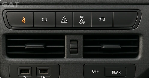 People carrier interior showing safety and comfort features