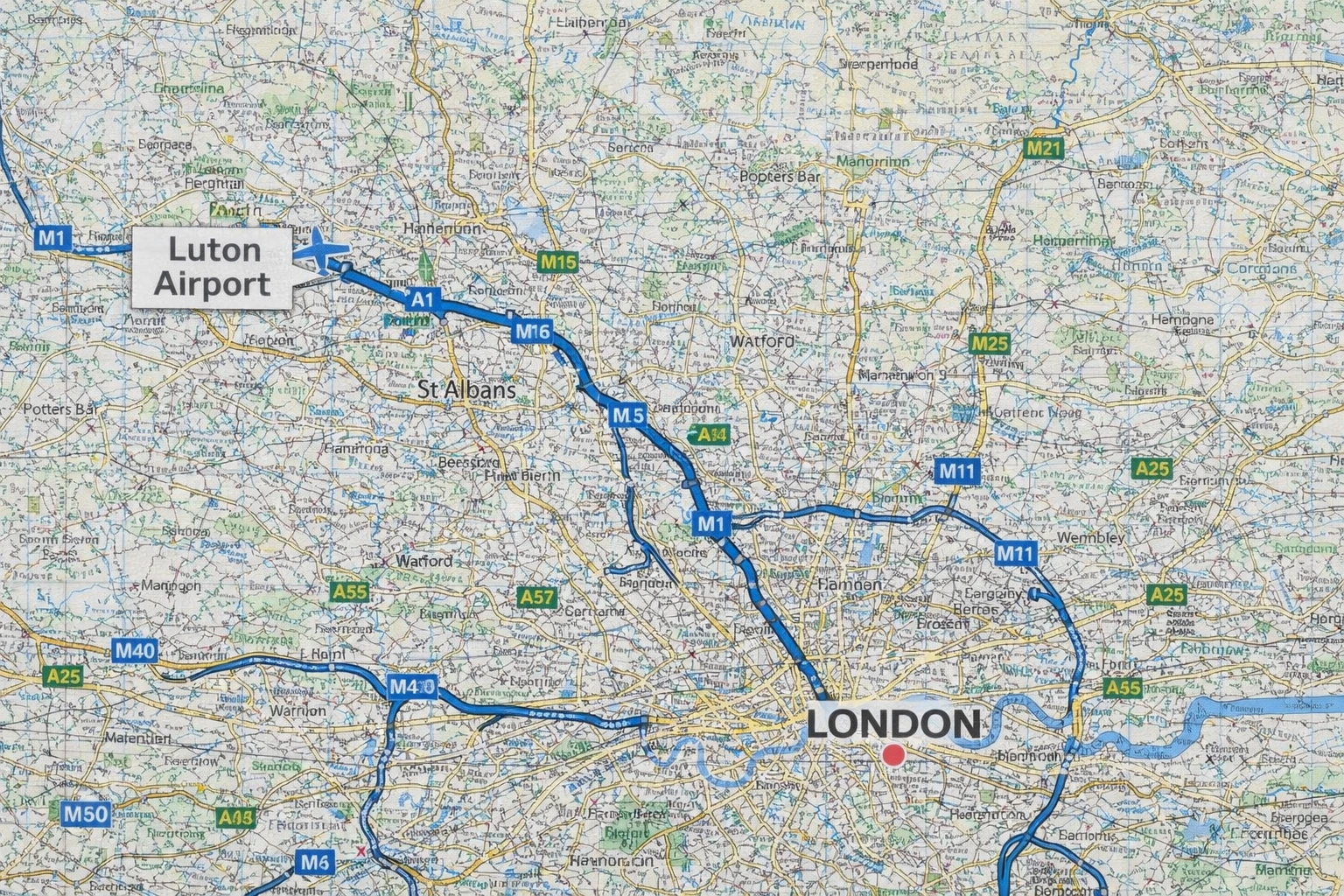 Luton Airport map 