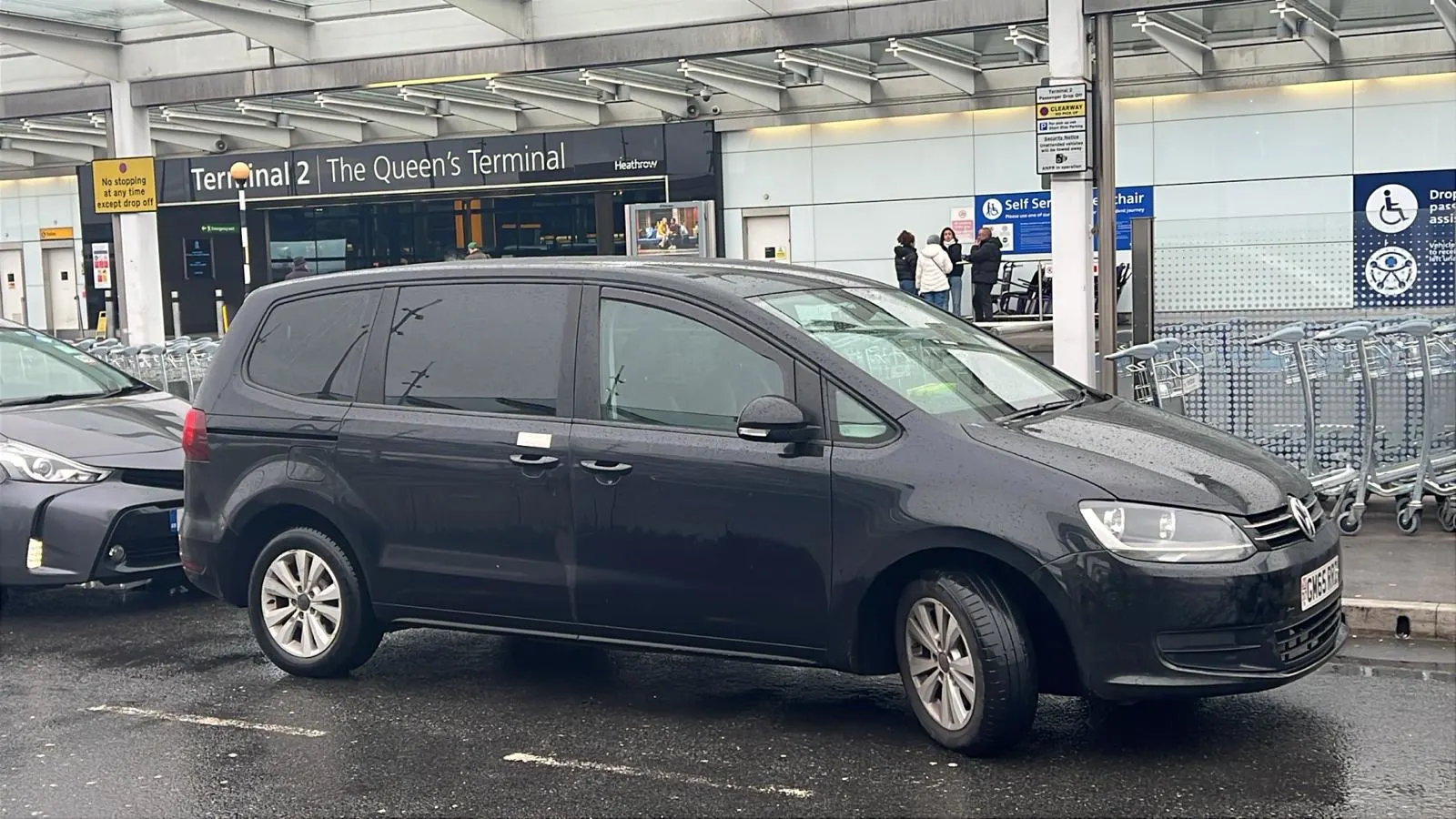 car outside the airport
