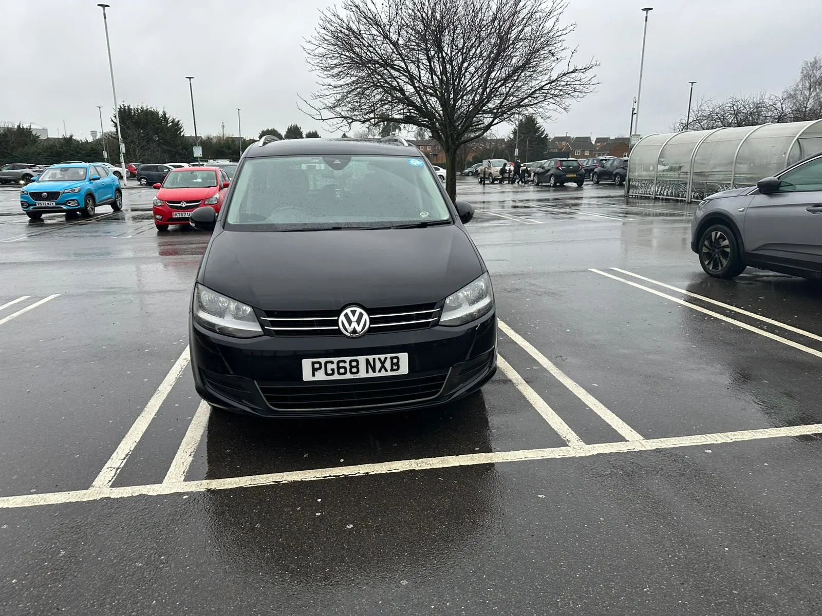 car outside the airport
