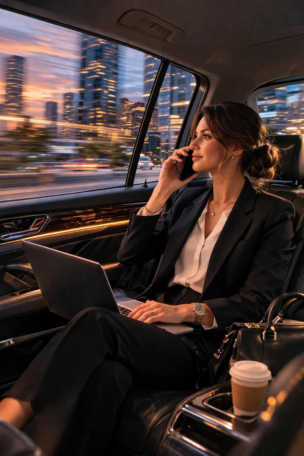 bussiness traveler on the call 