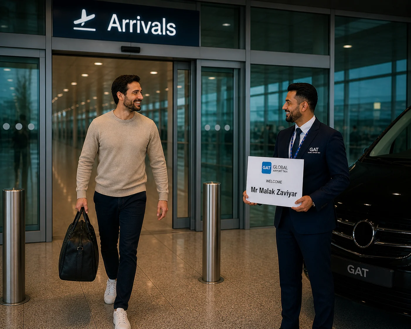 professional driver at airport